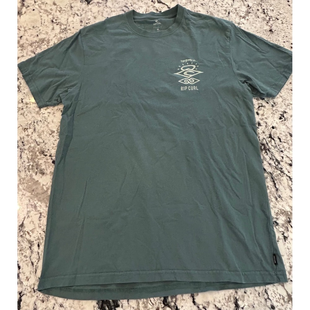 Rip Curl Mens T Shirt Size‎ M Short Sleeve Teal Surf Logo Tee
